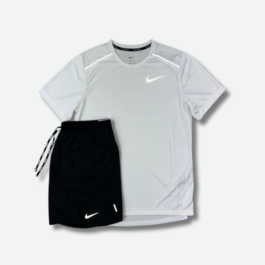 Ensemble short-t-shirt running Blanc