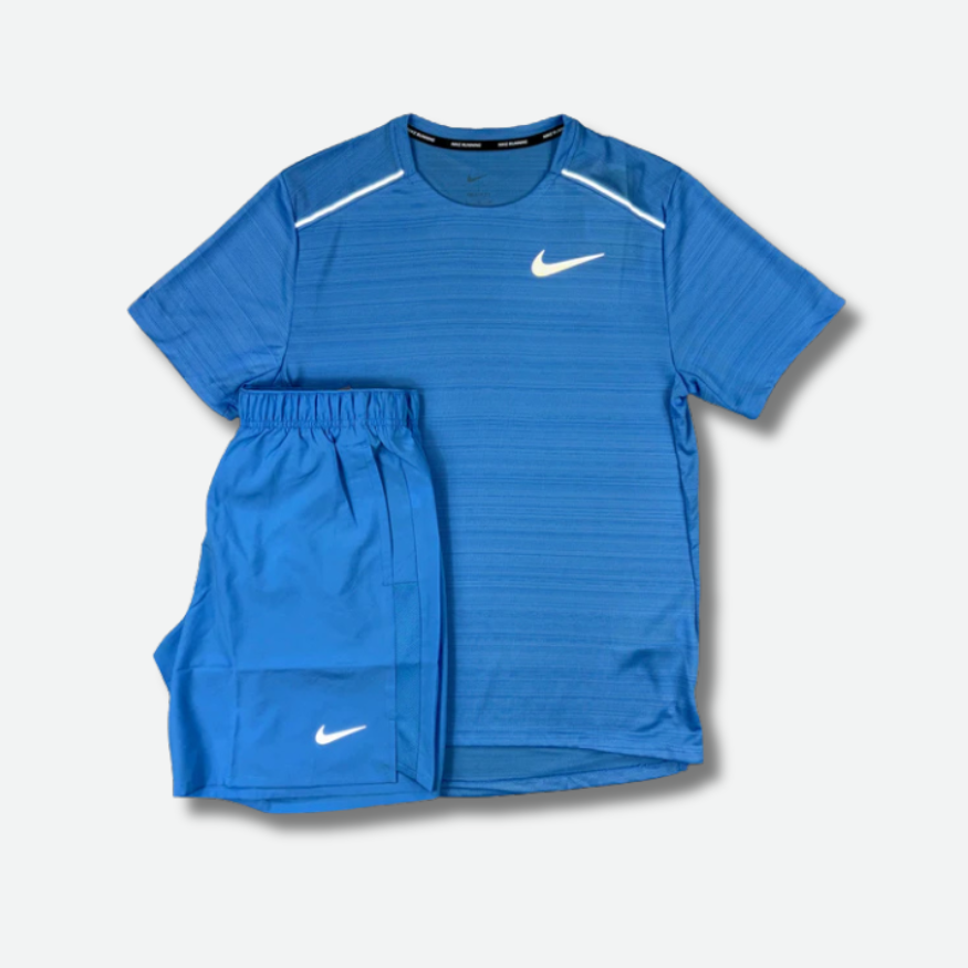 Ensemble short-t-shirt running Bleu clair