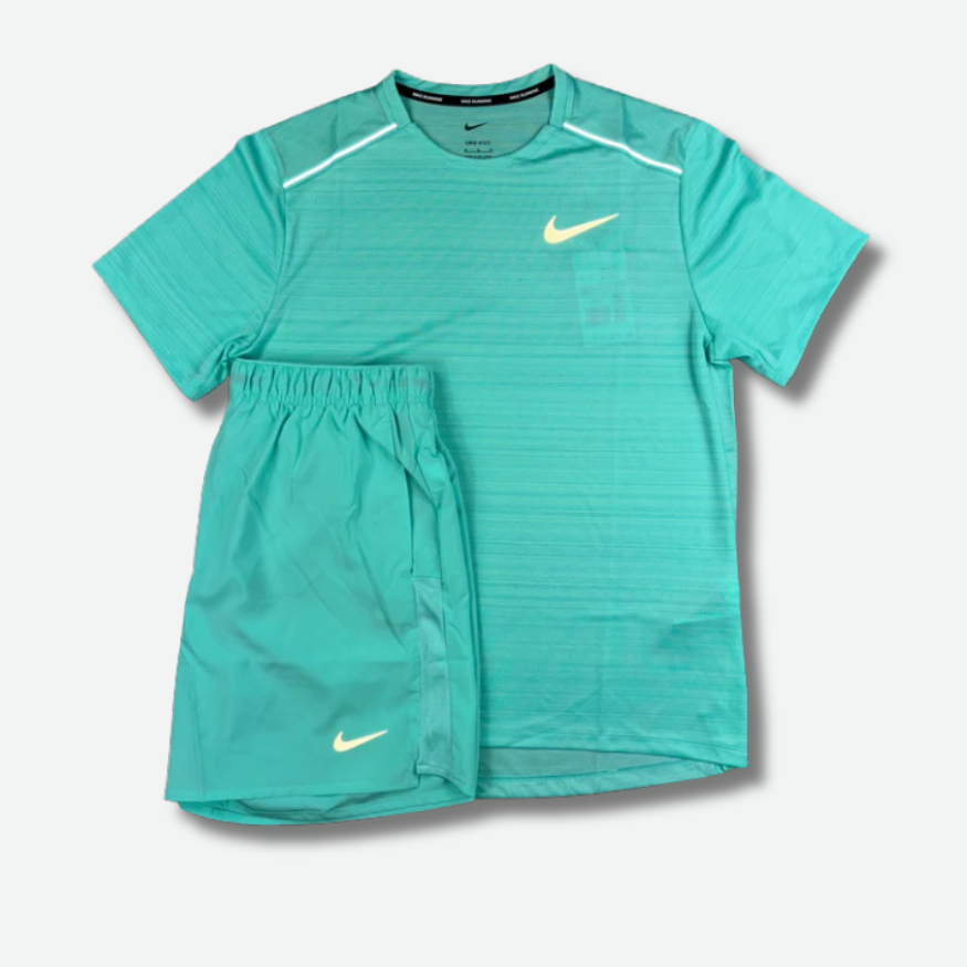 Ensemble short-t-shirt running Bleu turquoise