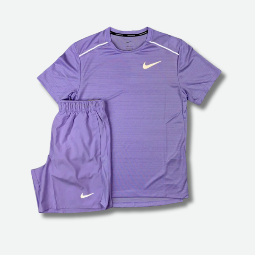 Ensemble short-t-shirt running Lila