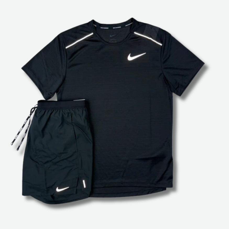 Ensemble short-t-shirt running Noir