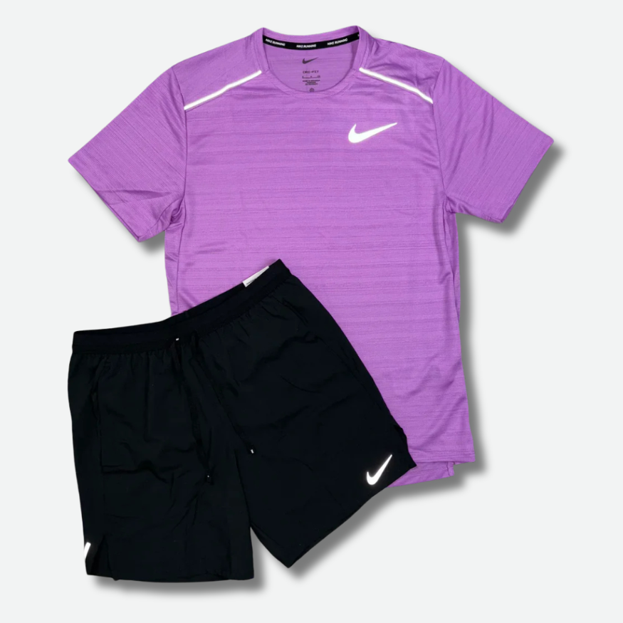 Ensemble short-t-shirt running Violet