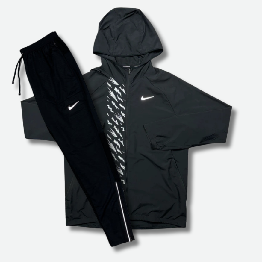 Ensemble survetement running Noir et blanc
